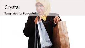  Presentation with muslim - PPT layouts consisting of religious obedience - young muslim female in traditional background and a light gray colored foreground