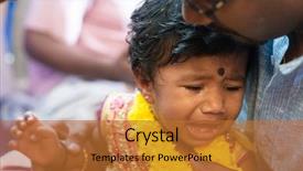  Presentation with crying baby - Slides enhanced with piercing ceremony india special ritual background and a red colored foreground