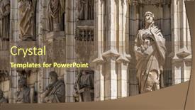  Presentation with religious - Theme featuring religious-sculptures-on-the-facade background and a violet colored foreground