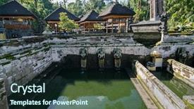  Presentation with bali temple - Amazing PPT layouts having religious service - ancient temple of pura gua backdrop and a wine colored foreground