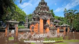  Presentation with museum - Beautiful presentation theme featuring religious service - entrance gate of negeri propinsi backdrop and a coral colored foreground