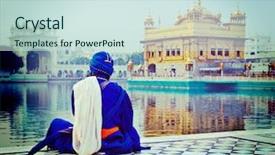  Presentation with sikhism - Cool new theme with religious sikhism - vintage retro hipster style travel backdrop and a sky blue colored foreground