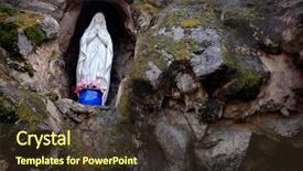  Presentation with virgin mary - Presentation theme featuring religious statue of virgin mary background and a tawny brown colored foreground