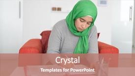  Presentation with girl teens - Audience pleasing slide set consisting of religious studies - muslim teenage girl studying backdrop and a coral colored foreground