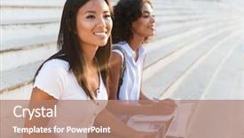  Presentation with religious - Audience pleasing theme consisting of religious studies - two happy young multhiethic students backdrop and a  colored foreground