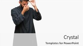  Presentation with religious - Audience pleasing presentation design consisting of religious visioning - adult hispanic catholic priest man backdrop and a  colored foreground