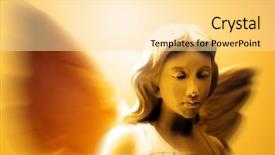  Presentation with angel wings - Presentation design featuring religious visioning - angel with wings in front background and a blonde colored foreground