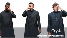  Presentation with christian - Amazing presentation design having religious visioning - collage of christian priest men backdrop and a wine colored foreground