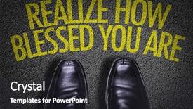  Presentation with shoes - Colorful presentation theme enhanced with religious visioning - top view of business shoes backdrop and a dark gray colored foreground