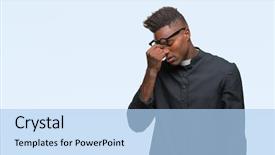  Presentation with christian african american men - Audience pleasing theme consisting of religious visioning - young african american priest man backdrop and a  colored foreground