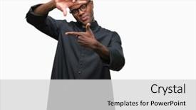  Presentation with african american church - Presentation design consisting of religious visioning - young african american priest man background and a  colored foreground