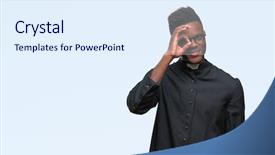  Presentation with eye african american models - Theme featuring religious visioning - young african american priest man background and a sky blue colored foreground