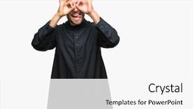  Presentation with christian - Slide deck enhanced with religious visioning - young catholic christian priest man background and a white colored foreground