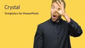  Presentation with palm sunday christian catholic - PPT theme enhanced with religious visioning - young catholic christian priest man background and a  colored foreground