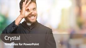  Presentation with christian - Cool new presentation with religious visioning - young catholic christian priest man backdrop and a gray colored foreground