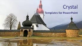  Presentation with cristian - Cool new presentation theme with religious water cross - cristian kostol sv ladislava backdrop and a sky blue colored foreground