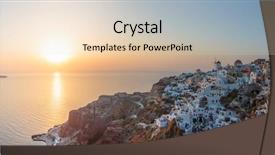  Presentation with santorini - Amazing theme having religious water cross - view on oia in santorini backdrop and a  colored foreground