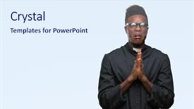  Presentation with african american religion - Cool new presentation theme with religious worry - young african american priest man backdrop and a  colored foreground