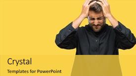  Presentation with palm sunday christian catholic - Colorful theme enhanced with religious worry - young catholic christian priest man backdrop and a yellow colored foreground