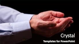  Presentation with praying hands - Beautiful PPT theme featuring religious worship or giving offering backdrop and a black colored foreground