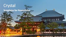  Presentation with dusk - Theme consisting of religius - nara japan at todaiji temple background and a teal colored foreground