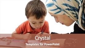  Presentation with mother child - Theme enhanced with religon - cute child is painting background and a red colored foreground