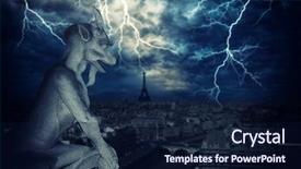  Presentation with notre dame paris france - Slide set having religous - gargoyle of notre dame de background and a navy blue colored foreground