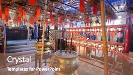  Presentation with hong kong china - Amazing slides having religous - interior of man mo temple backdrop and a coral colored foreground