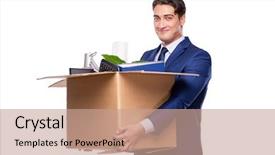  Presentation with people lost money fired businessman - Amazing theme having relocation company - businessman made redundant fired backdrop and a coral colored foreground