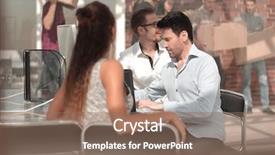  Presentation with new office - PPT theme with relocation company - creative business team background and a violet colored foreground