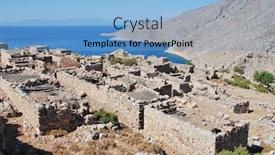  Presentation with abandoned - PPT layouts enhanced with remains of the abandoned village of gera on the greek island of tilos background and a light blue colored foreground