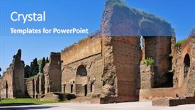  Presentation with rome italy - Presentation design featuring remains of the bath background and a teal colored foreground