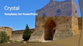  Presentation with spain - Slide set having remains of the citadel background and a teal colored foreground