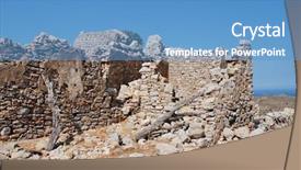  Presentation with knights - Presentation featuring remains of the medieval crusader background and a teal colored foreground