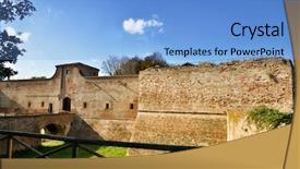  Presentation with destination - Beautiful presentation design featuring remains of the roman era backdrop and a light blue colored foreground