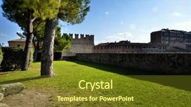  Presentation with destination - Theme having remains of the roman era background and a tawny brown colored foreground