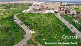  Presentation with green hills - Theme featuring remains-of-the-walls background and a tawny brown colored foreground