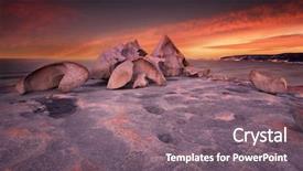 Presentation with kangaroo - Theme consisting of remarkable rocks in kangaroo island background and a gray colored foreground