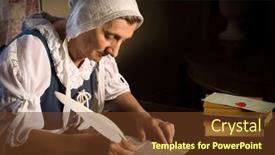  Presentation with writing style - Colorful PPT layouts enhanced with rembrandt-style-or-renaissance-portrait backdrop and a tawny brown colored foreground