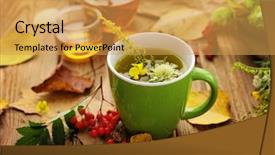  Presentation with herbal - Theme with remediation - healthy herbal tea home remedy background and a  colored foreground