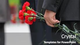  Presentation with celebrations - Presentation with remembrance - bouquet of red carnations background and a dark gray colored foreground