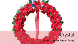  Presentation with poppies - Cool new PPT theme with remembrance day - wreath of poppies isolated backdrop and a red colored foreground