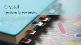  Presentation with dairy - Amazing theme having reminder note - blue dairy with multicoloured stickers backdrop and a light blue colored foreground