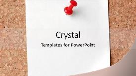  Presentation with bulletin board cork pin - Slides enhanced with reminder note with red pin background and a light gray colored foreground