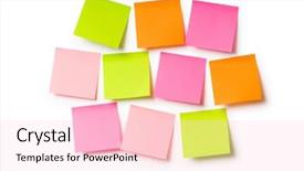  Presentation with note - Colorful slide deck enhanced with reminder notes isolated backdrop and a lemonade colored foreground