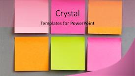  Presentation with note - PPT theme featuring reminder notes on the bright background and a coral colored foreground