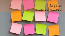  Presentation with note - Slide set featuring reminder notes on the bright background and a gold colored foreground