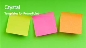  Presentation with note - PPT layouts consisting of reminder notes on the bright background and a shamrock green colored foreground