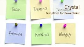  Presentation with retirement insurance - Slides having reminder of taxes insurance investment background and a cream colored foreground