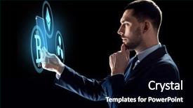  Presentation with virtual technology - Presentation theme having remittance - cryptocurrency financial technology and business background and a black colored foreground